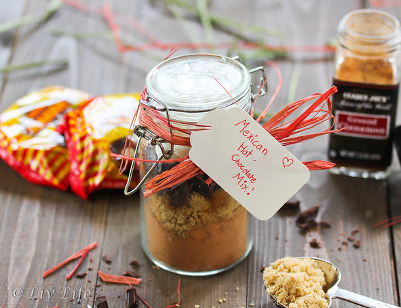 Mexican Hot Chocolate Mix tied with raffia