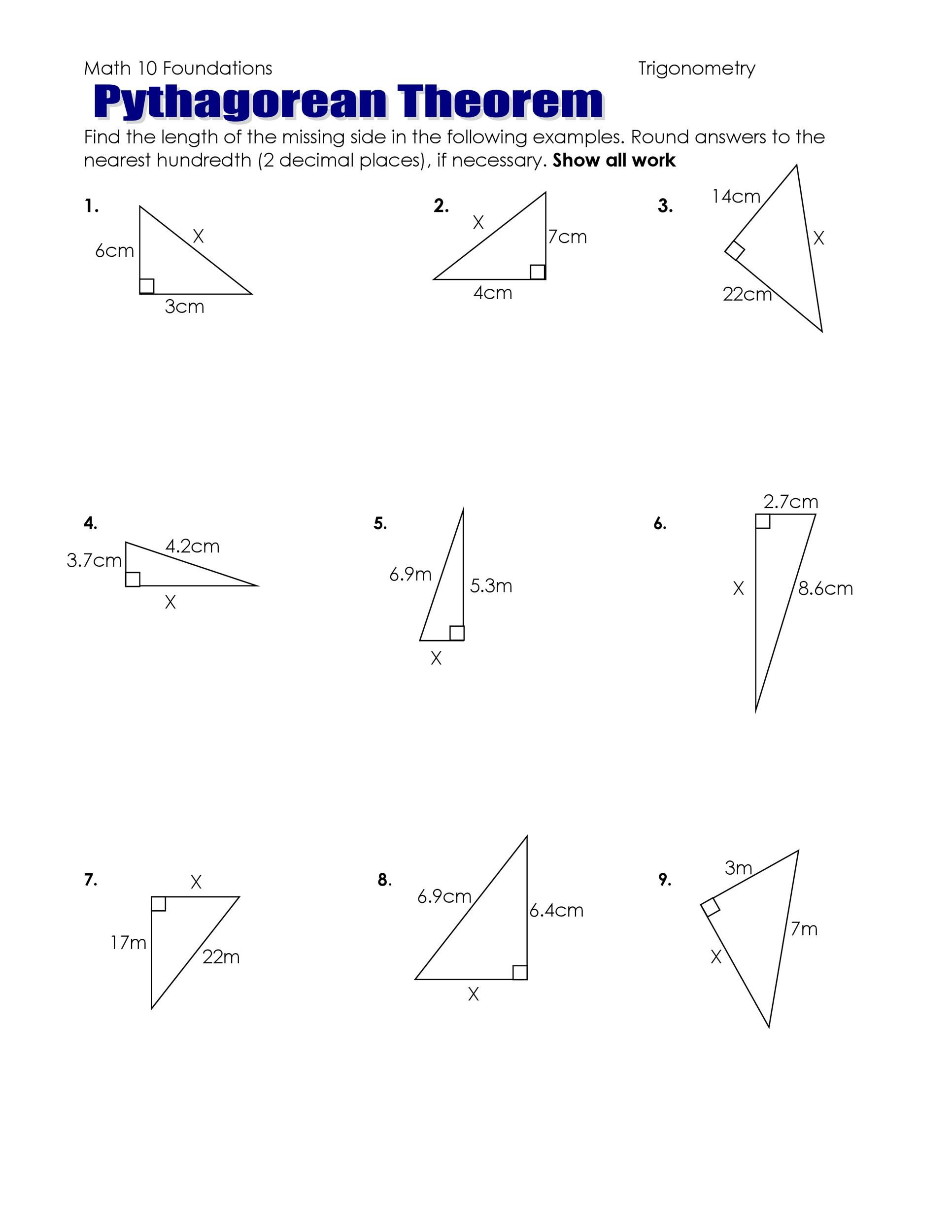 The Converse Of The Pythagorean Theorem Worksheet Answer Key