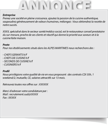Lettre De Motivation Emploi Cuisinier En Collectivité  Exemple de Lettre