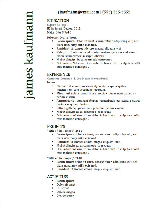 make a resume in microsoft word