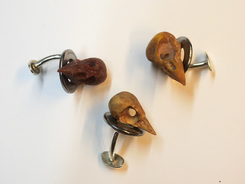 Bird Skull Cufflink Trio - 3