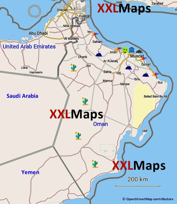 Oman Karte Sehenswürdigkeiten