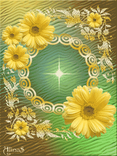 Желтые цветы с орнаментом