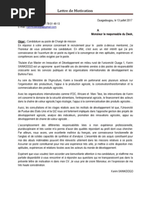 Lettre De Motivation Agriculture  Lettre 234