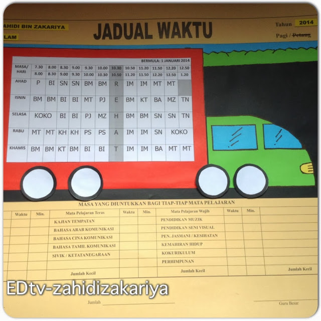 Contoh Jadual Waktu Kelas Yang Kreatif / Jadual Bertugas Kelas