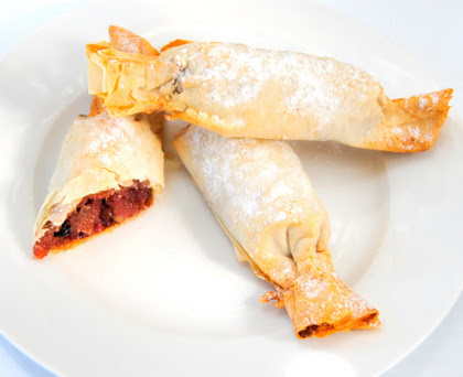 Festive Phyllo Crackers with a Spicy Plum and Almond Filling