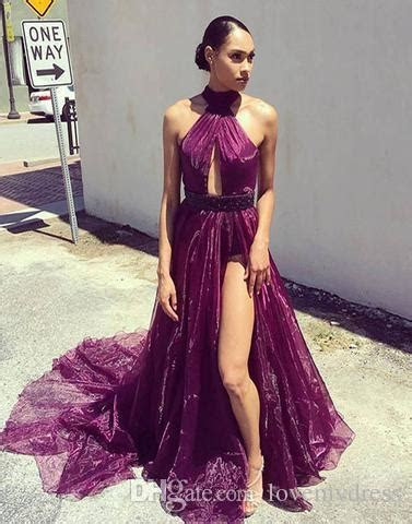 Sexy High Split Purple Evening Dress 2018 Formal Gowns Sexy High Split Purple Evening Dress 2018 Formal Gowns