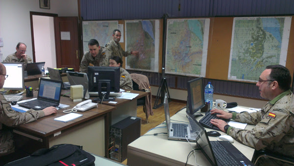 Ejecución del ejercicio en el Cuartel General de FUP