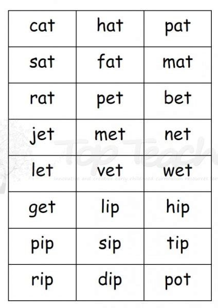 3 letter words printable words print
