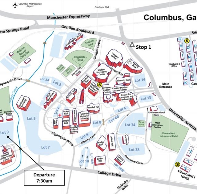 Columbus State University Campus Map Usa Map