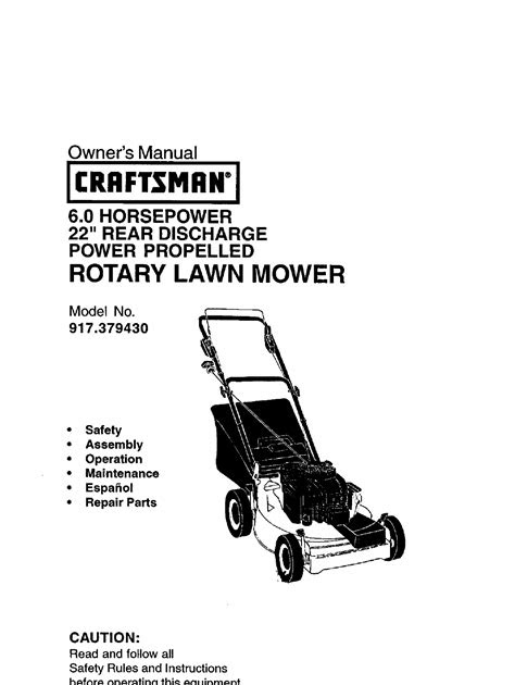 Read sears manuals craftsman lawn mowers Book Directory PDF - All Over