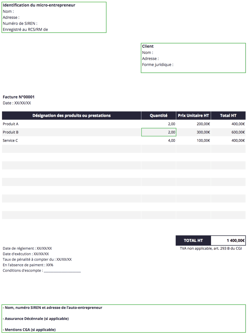 Exemple De Facture Avec Remise Et Tva  Dor Contohx