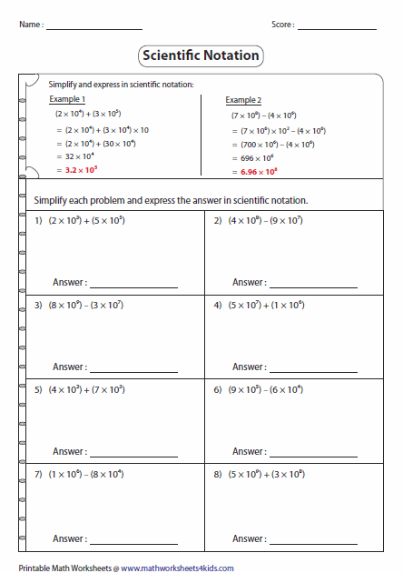 29 Multiplying And Dividing Scientific Notation Word Problems Worksheet