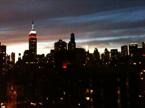 Empire State Bldg & fireworks in the background