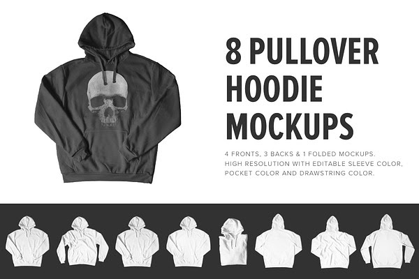 Download 8 Premium Pullover Hoodie Mockups PSD Template