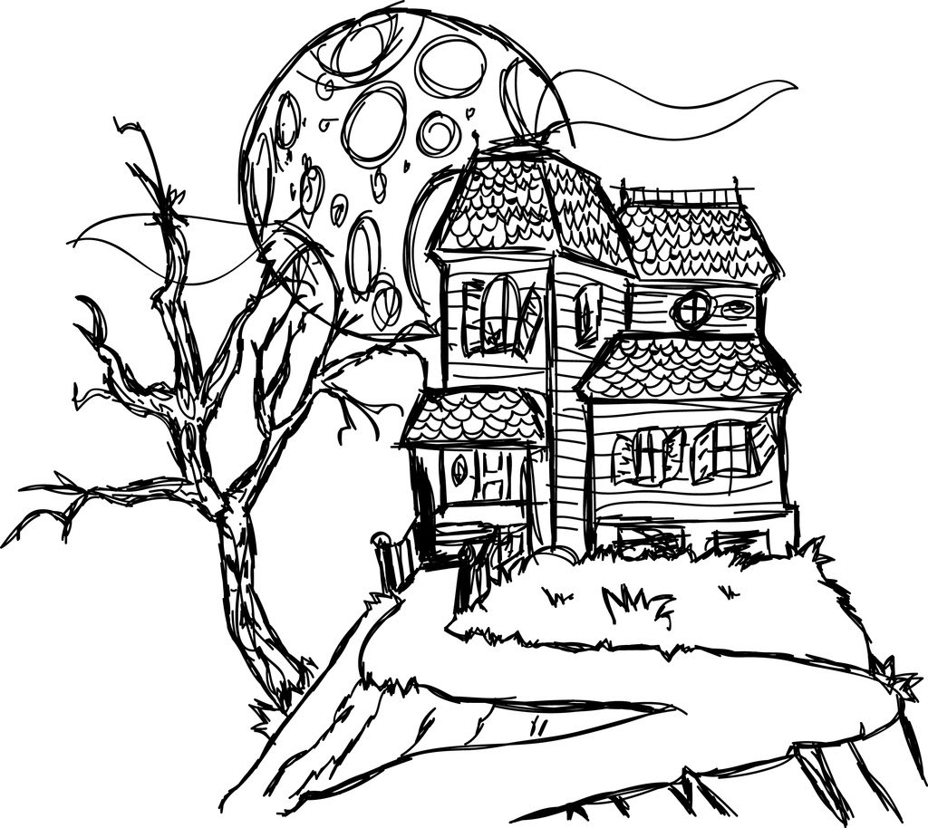 Printable Haunted House Coloring Pages For Kids Cool2bKids Coloring Page Kids