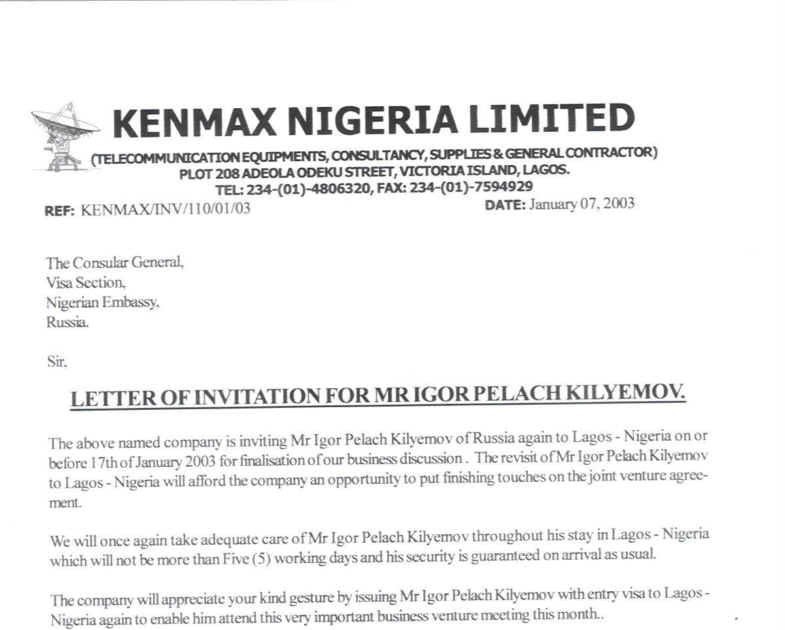 Invitation Letter Nigeria - LETTERRESUMEEXAMPLE