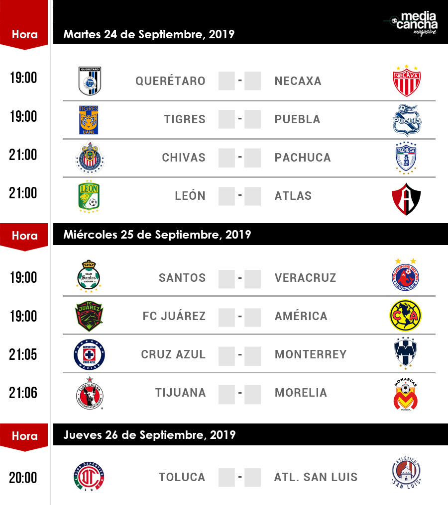 Rol De Juegos De La Liga Mx 2019 Tengo un Juego