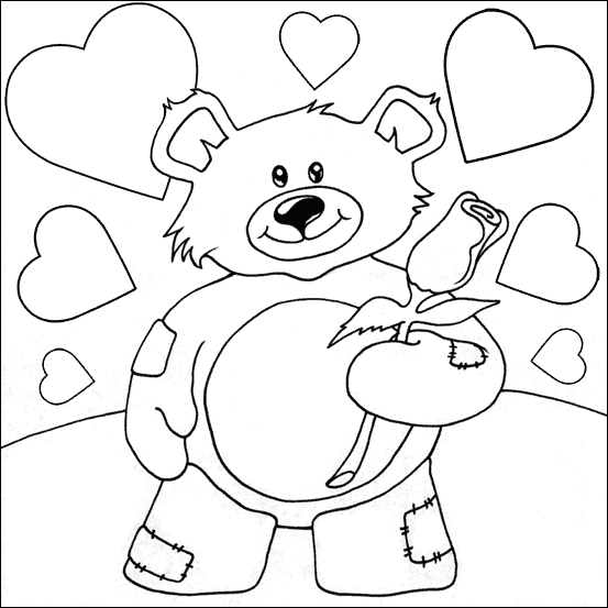 Valentine Bear Coloring Page / 29 Valentine S Day Coloring Pages To ...