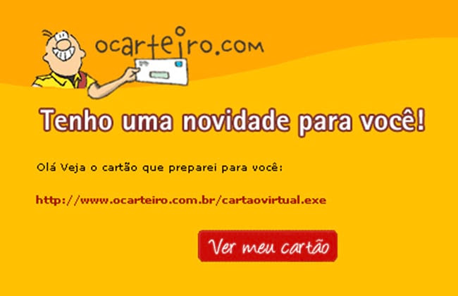 Tome cuidado com esses "cartões" que você recebe em seu e-mail, são uma das principais tentativas de scam