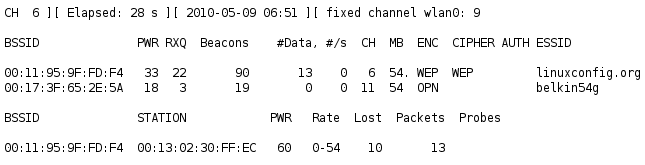 Sniffing wireless network