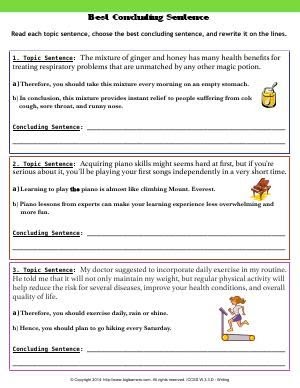 How To Write Topic Sentences Worksheet - Search Absolute