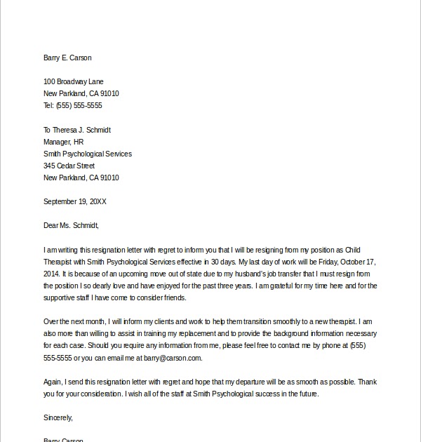 low-doc-business-types-of-resignation-letter