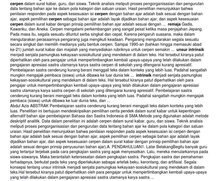 Contoh Cerpen Yang Bermakna