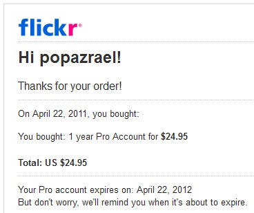 My Flickr Pro just extended for another year (and a feature of my Flickr friends)