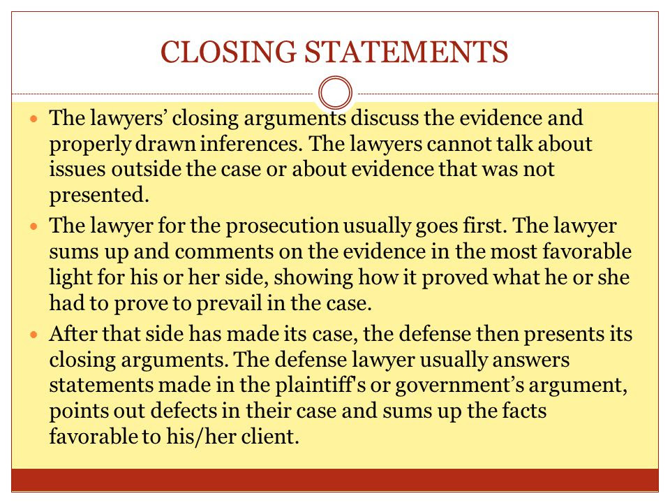 Write A Closing Statement