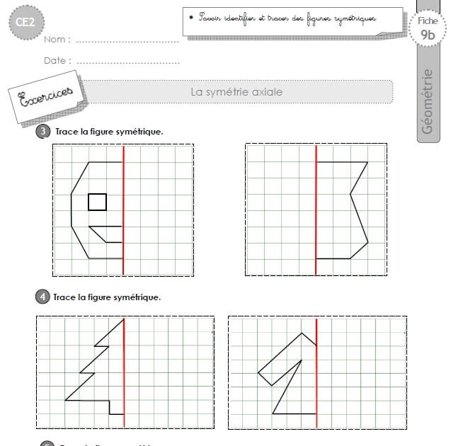 Exercice Symétrie Cm2 Avec Quadrillage Pdf dessin à imprimer: Dessin Symetrique Quadrillage A Imprimer Cm2