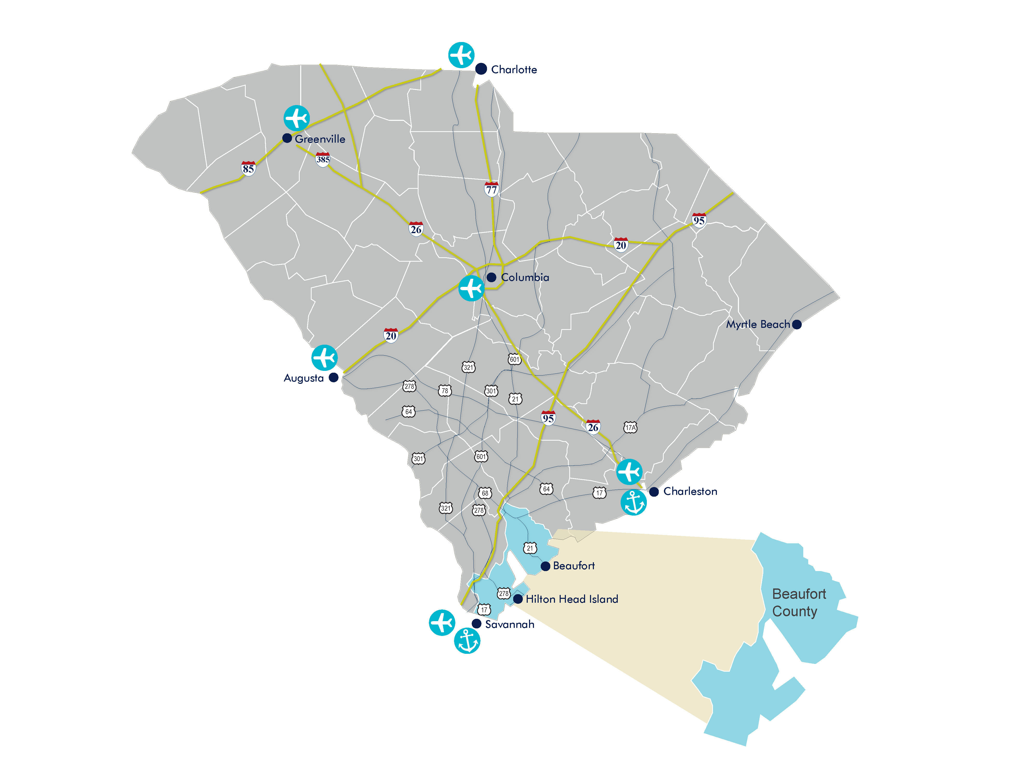 Map Of Beaufort County Sc Maping Resources