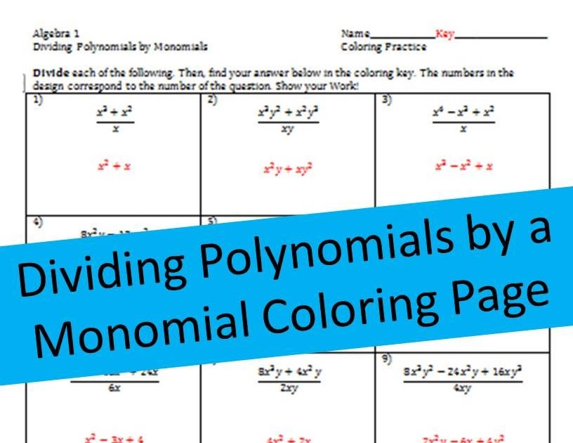 exponents and polynomials worksheet answers