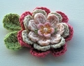 Crochet Flower Applique in Pinks - AnnieDesign Crochet Flower Applique in Pinks - AnnieDesign