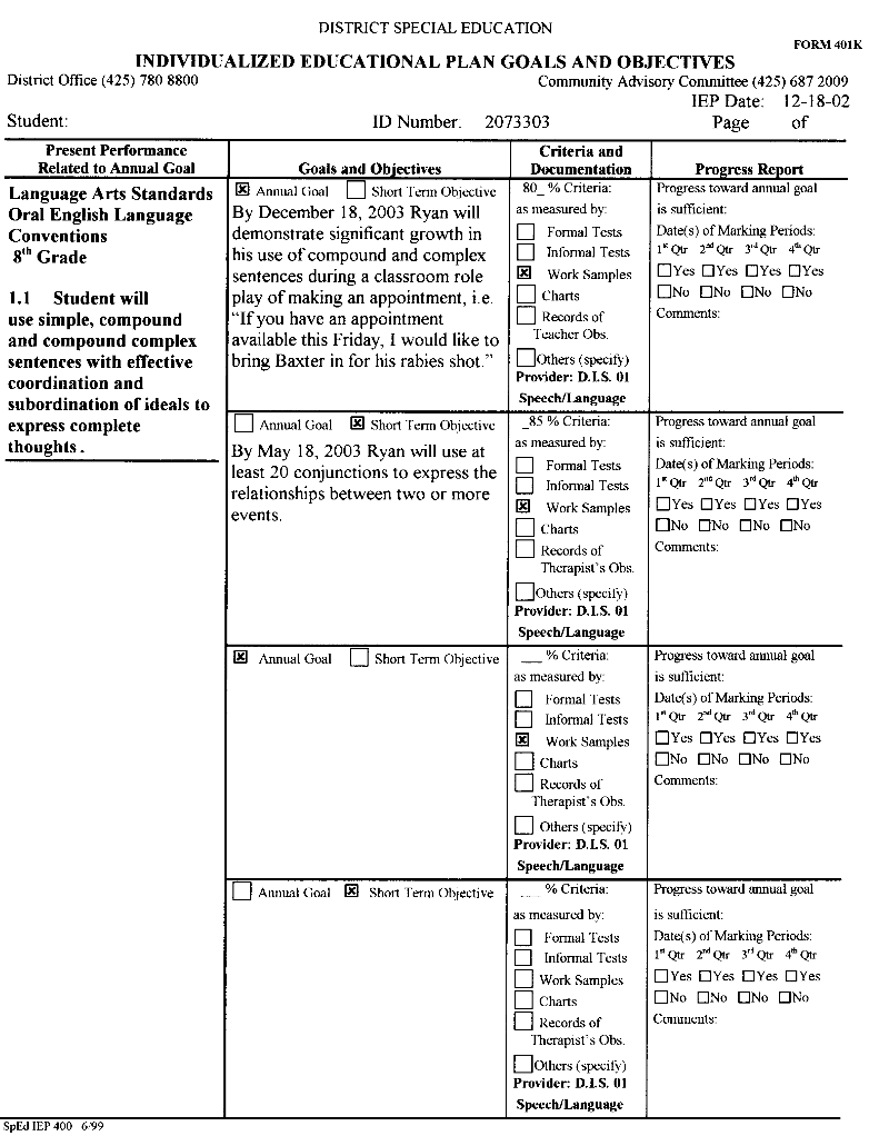 Iep Template New Concept