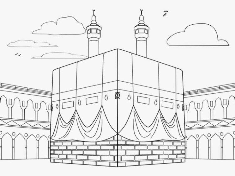 Gambar Masjid Kartun Berwarna Sederhana Cara Menggambar Masjid I Dan