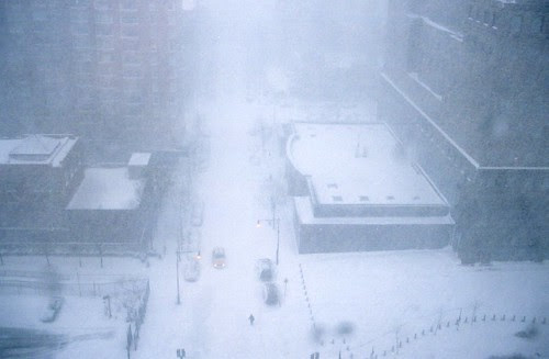 The blizzard from our hotel room