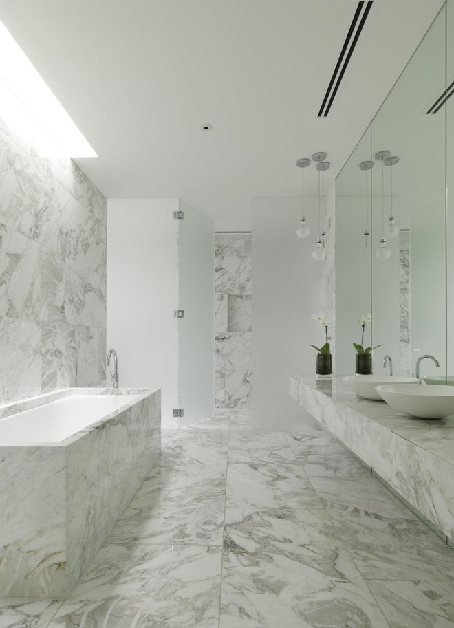 5 cách làm nhà tắm đẹp lên tức khắc nhờ đá cẩm thạch - Ảnh 3.