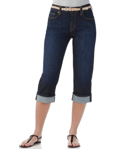 Levi's 515 Petite Jeans, Cuffed Capri Sanded Dark Wash | Fit Jean