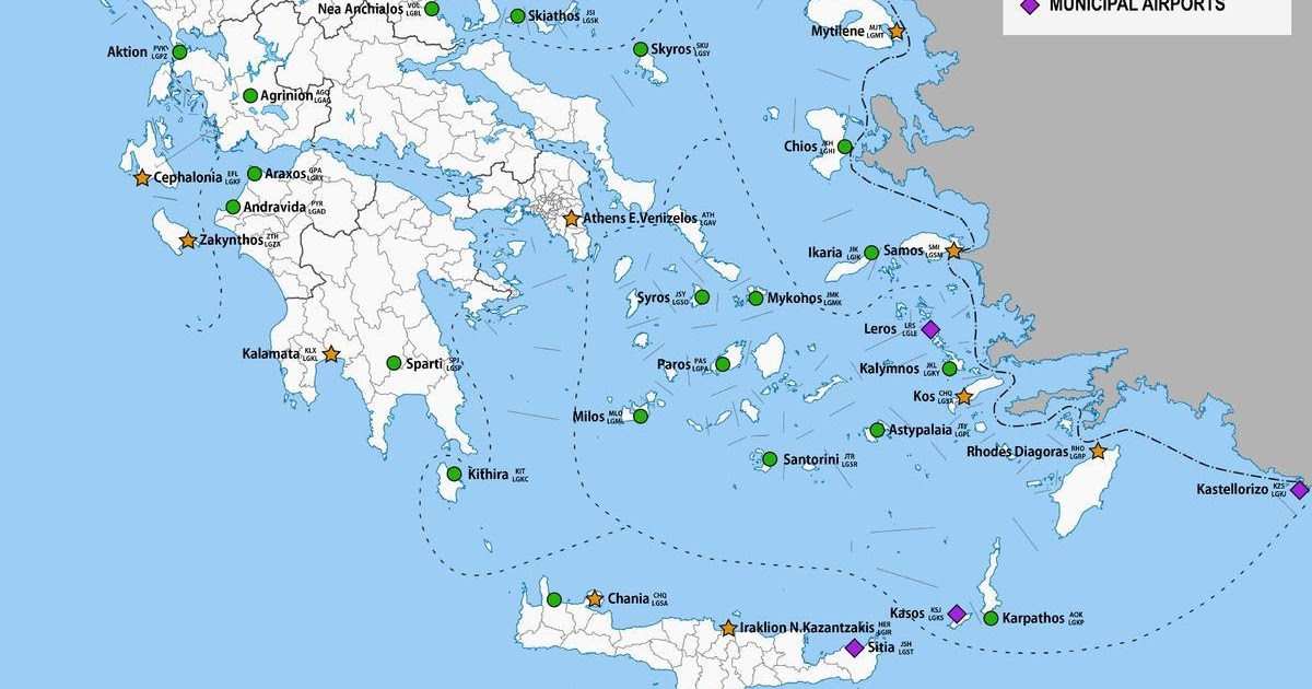 Flyplasser Hellas Kart | Kart
