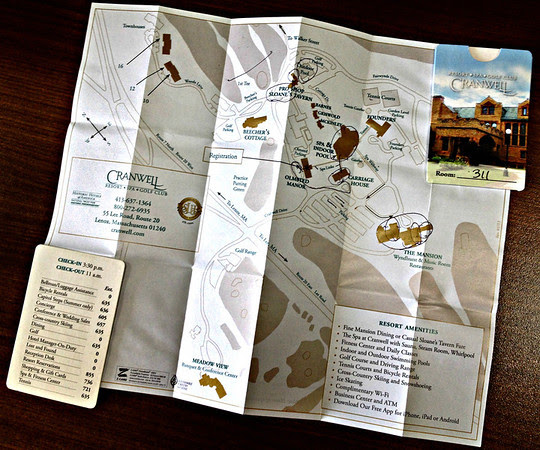 Cranwell Resort, Spa, and Golf Club Keycard Holder with Fold-Out Map