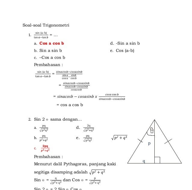 Soal dan pembahasan integral trigonometri pdf