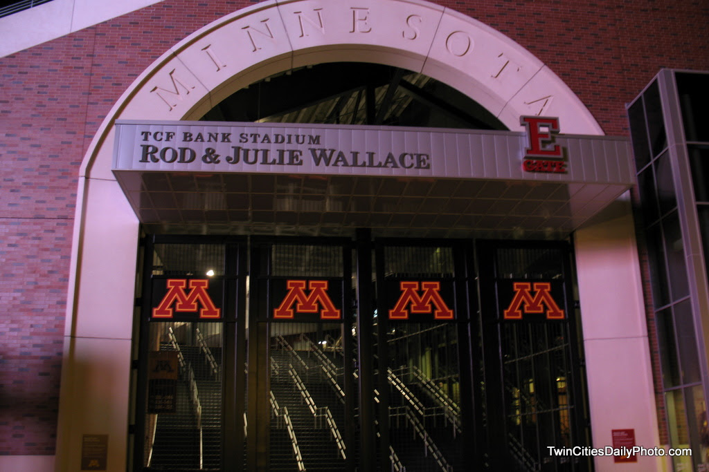 One of the entrances to the new Gopher football stadium. I have not been inside to a game yet, being as this was the first season, tickets were a bit tough to get.