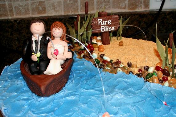 wedding cake toppers: Fishing Themed Wedding Cake Toppers