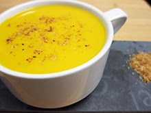 entrée soupe au potiron et lait de coco vegan vegetalien