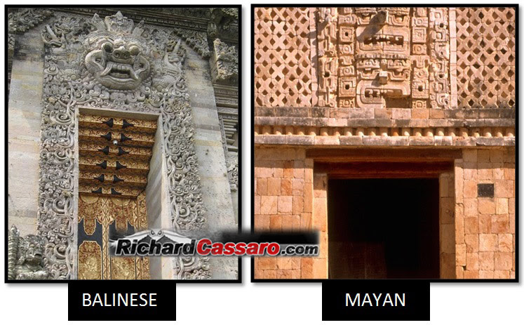 Mayan Balinese Face Above Doorway Monster