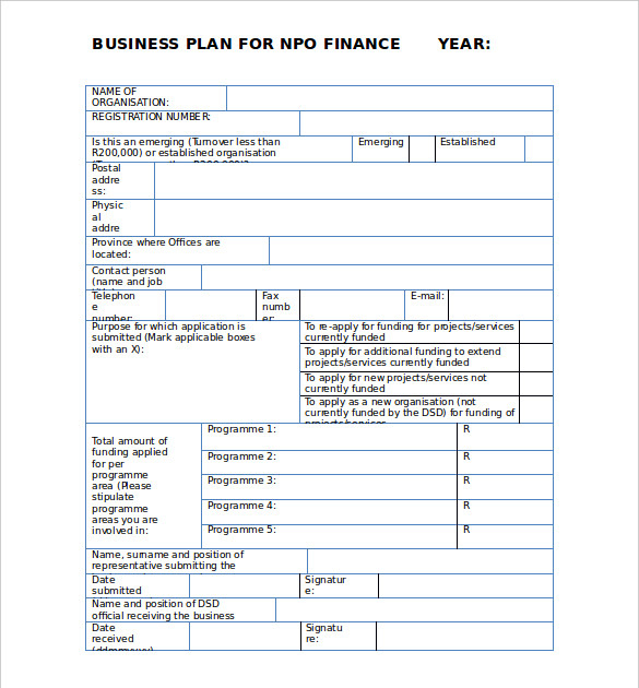 simple business plan template word south africa