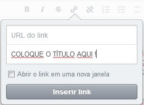 Coloque o título naquele campo