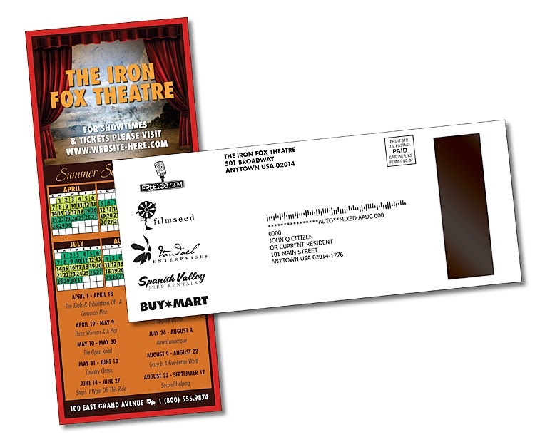 Postcard Mailers Postcard with a strip attached