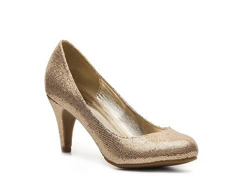 dsw gold block heels